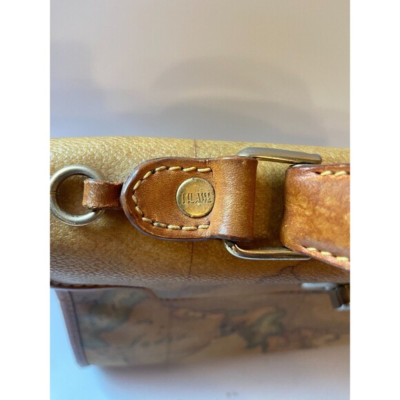 Alviero Martini Womens Handbag Map Brown Prima Classe Luxury Leather Bag - Picture 3 of 10